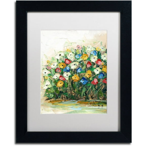 Trademark Fine Art "Spring Flowers in a Vase 10" Canvas Art by Hai Odelia, White Matte, Black Frame