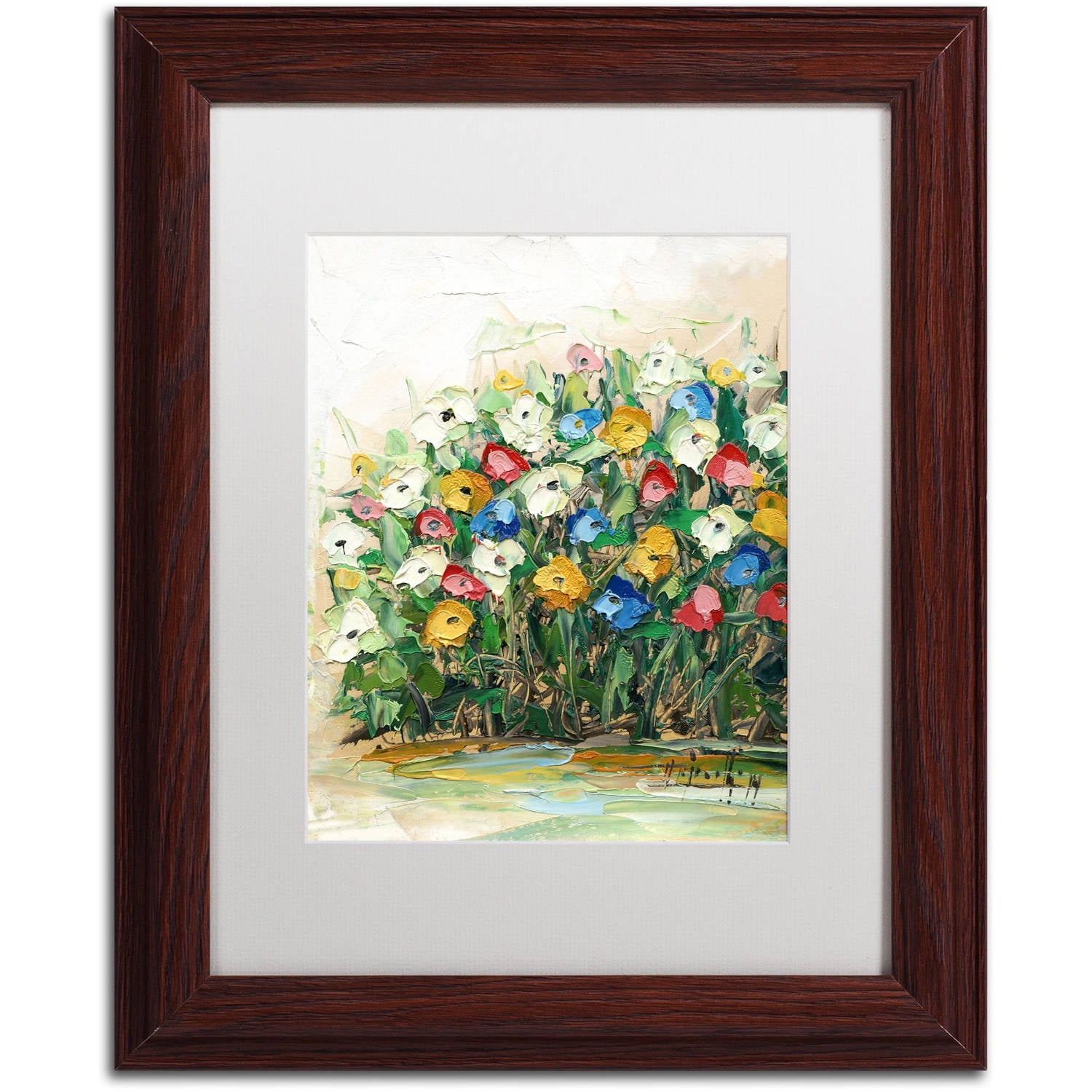 Trademark Fine Art "Spring Flowers in a Vase 10" Canvas Art by Hai Odelia, White Matte, Wood Frame