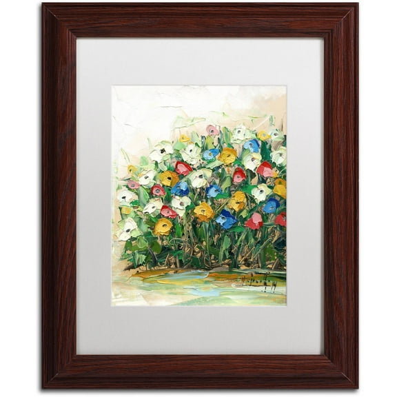 Trademark Fine Art "Spring Flowers in a Vase 10" Canvas Art by Hai Odelia, White Matte, Wood Frame