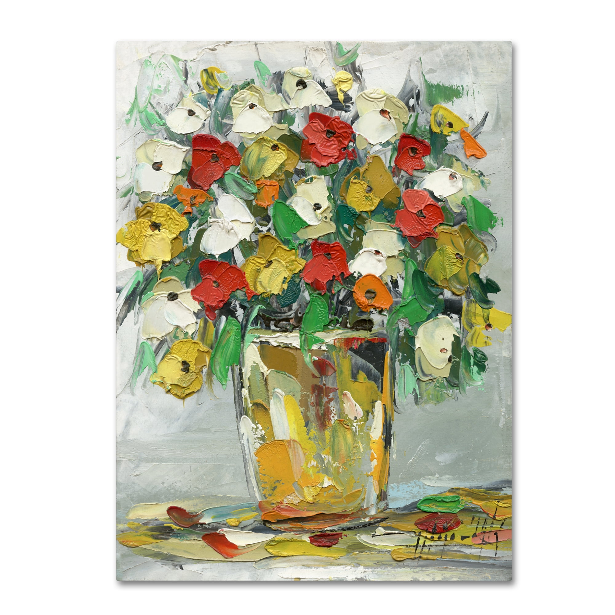 Trademark Fine Art "Spring Flowers in a Vase 11" Canvas Art by Hai Odelia