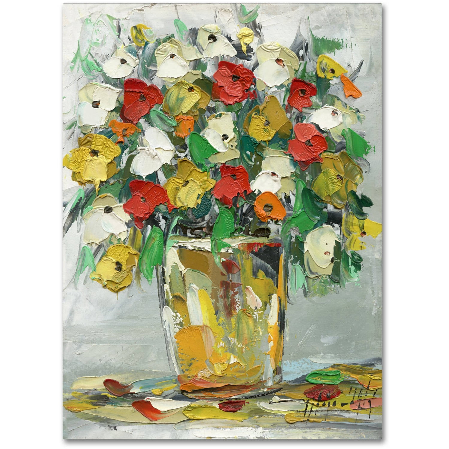 Trademark Fine Art "Spring Flowers in a Vase 11" Canvas Art by Hai Odelia
