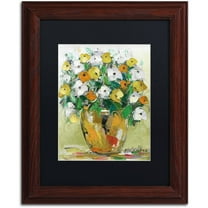 Trademark Fine Art "Spring Flowers in a Vase 4" Canvas Art by Hai Odelia, Black Matte, Wood Frame