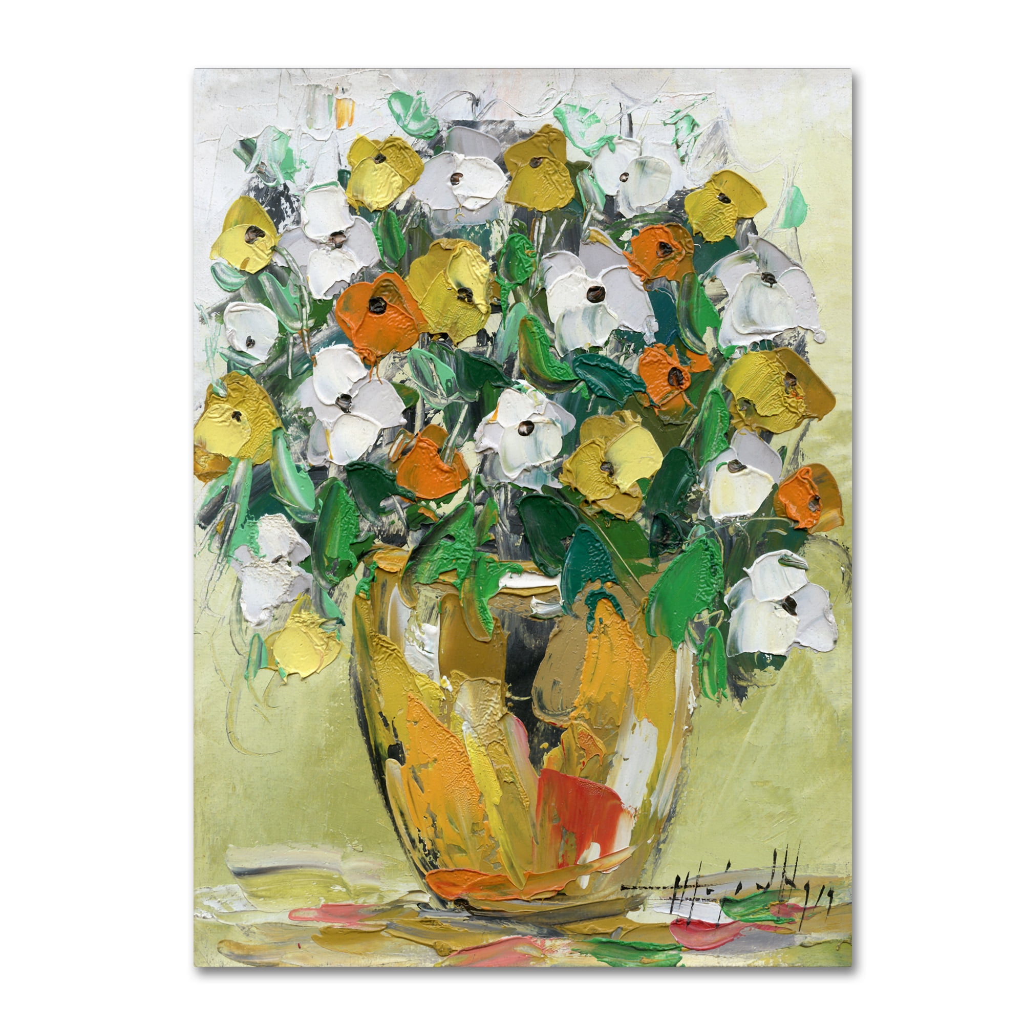 Trademark Fine Art "Spring Flowers in a Vase 4" Canvas Art by Hai Odelia