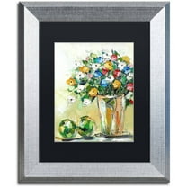 Trademark Fine Art "Spring Flowers in a Vase 5" Canvas Art by Hai Odelia, Black Matte, Silver Frame