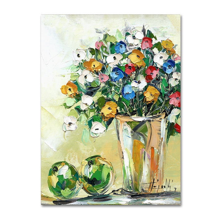 Trademark Fine Art "Spring Flowers in a Vase 5" Canvas Art by Hai Odelia