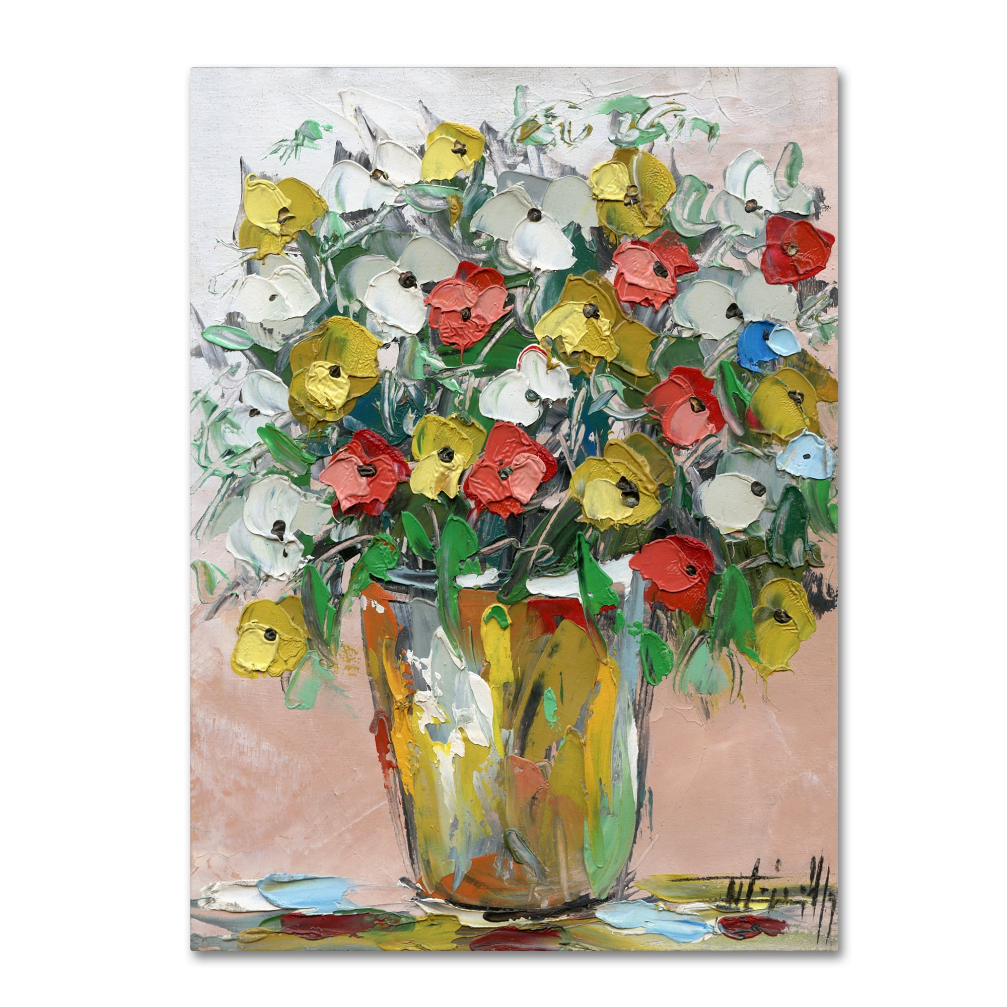 Trademark Fine Art "Spring Flowers in a Vase 6" Canvas Art by Hai Odelia