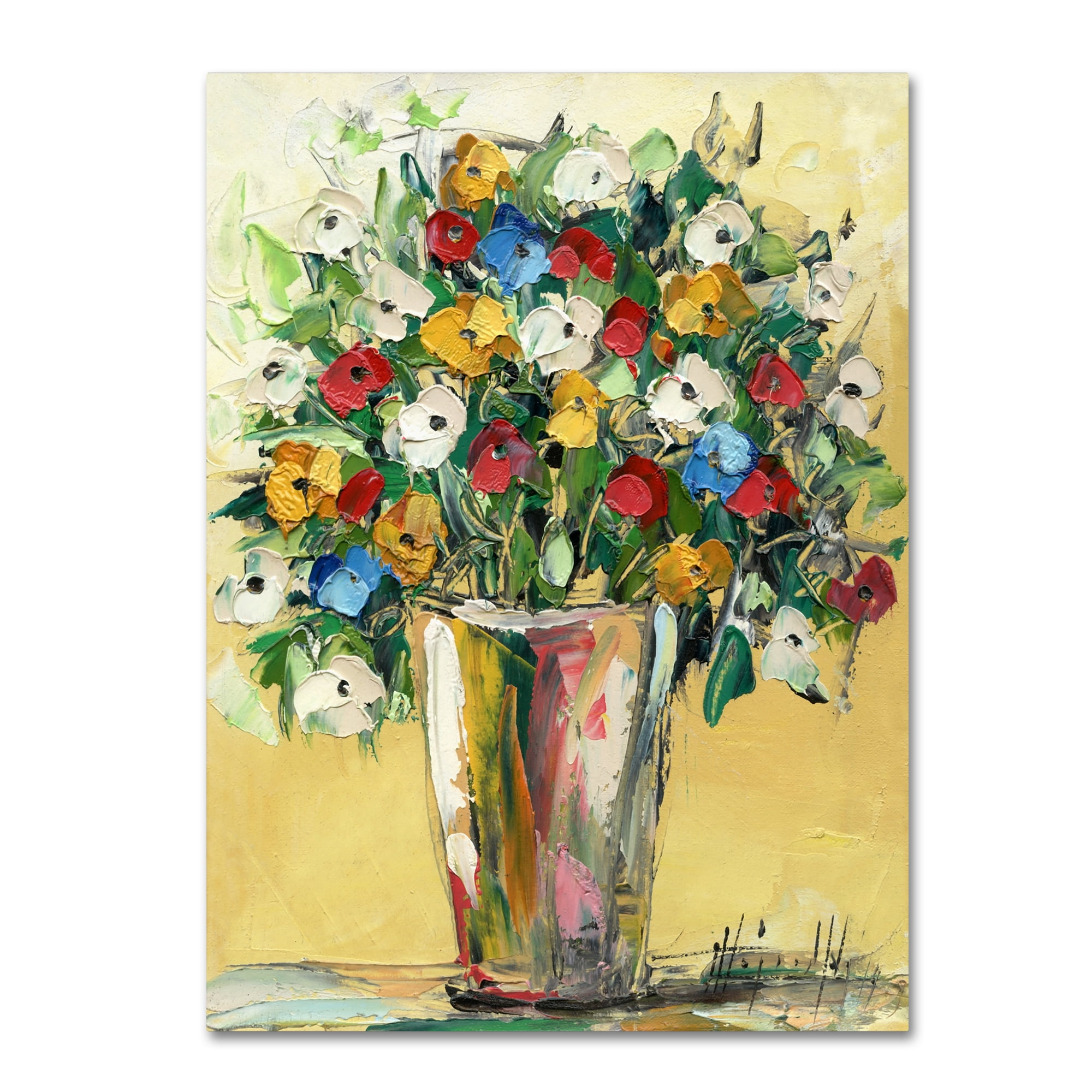 Trademark Fine Art "Spring Flowers in a Vase 9" Canvas Art by Hai Odelia
