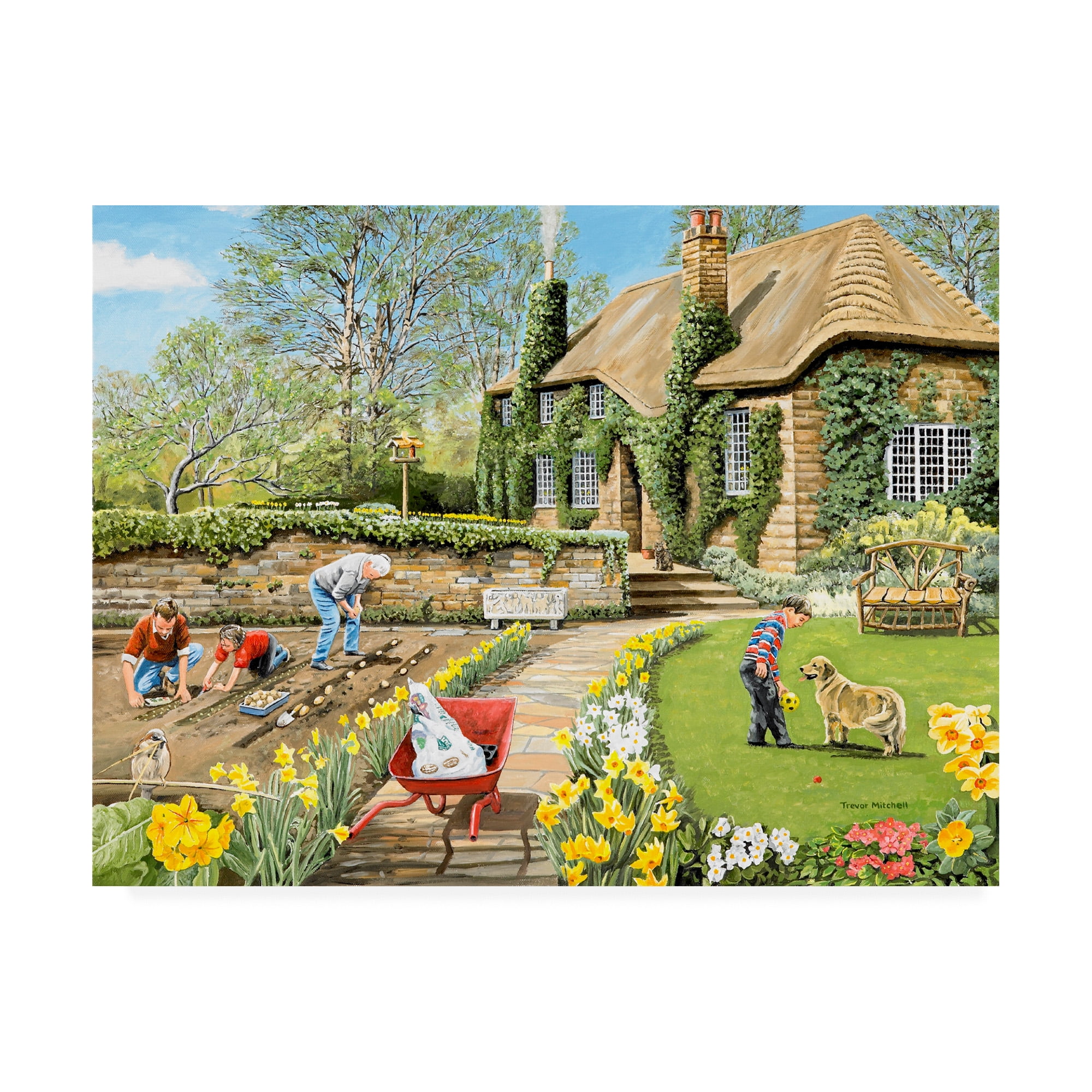 Trademark Fine Art 'Spring Garden Scene' Canvas Art by Trevor Mitchell