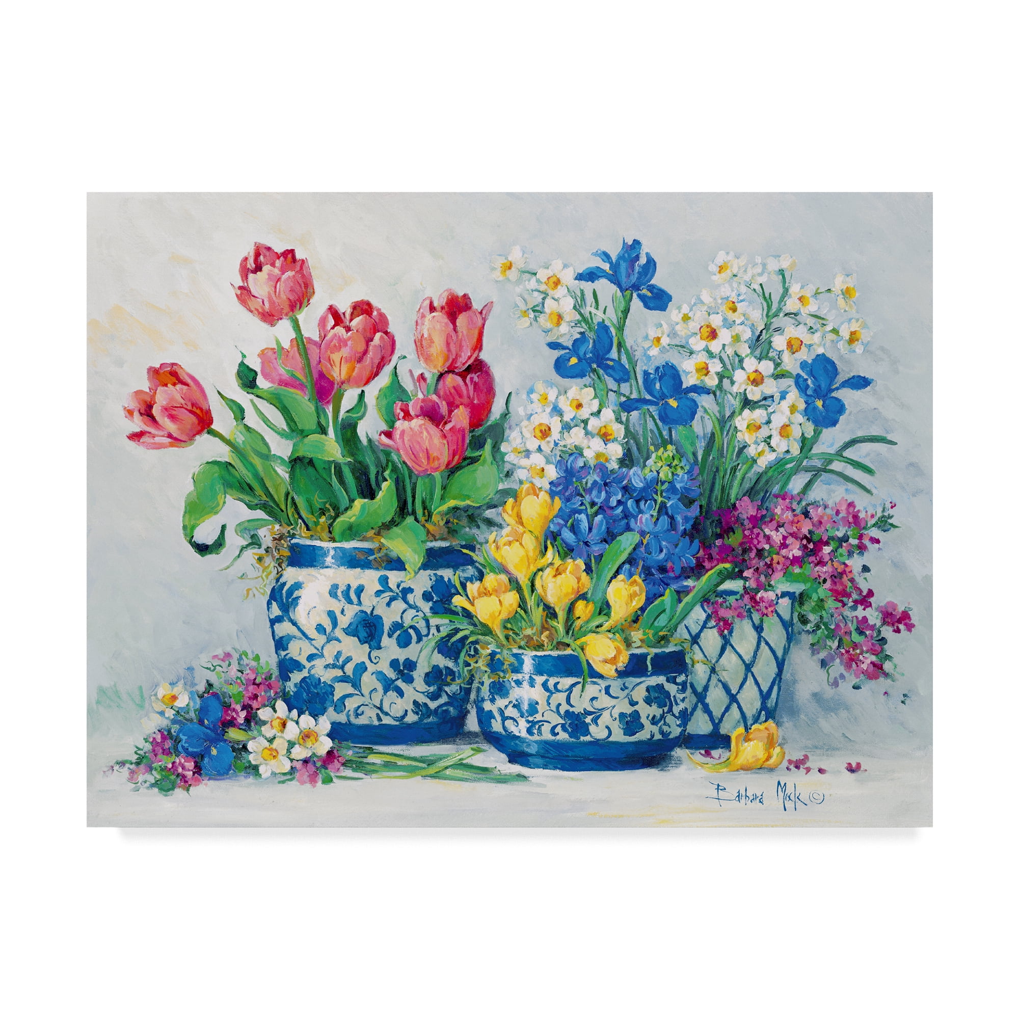 Trademark Fine Art ' Spring Garden in Blue' Canvas Art by Barbara Mock