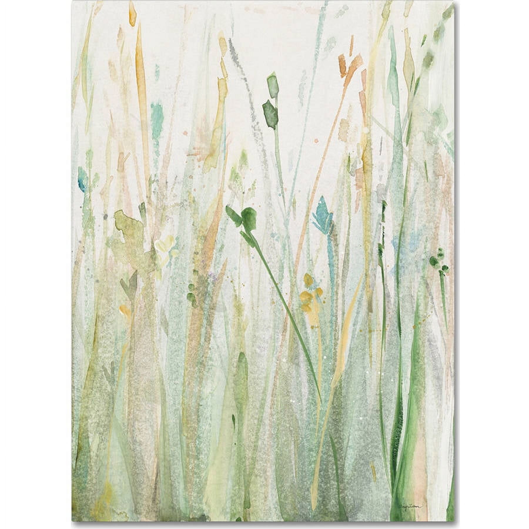 Spring Grasses Watercolor Canvas Art for Kids, 18x24 Inch