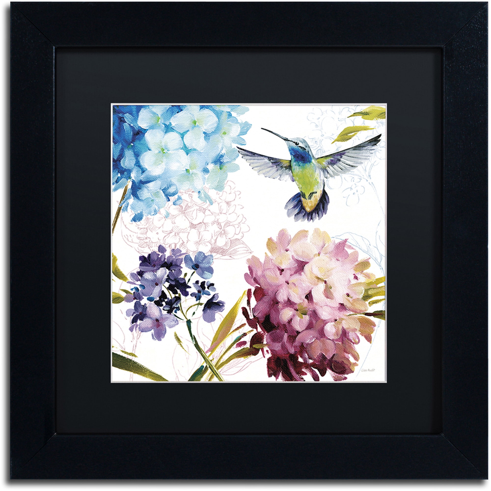Trademark Fine Art "Spring Nectar Square III" Canvas Art by Lisa Audit, Black Matte, Black Frame