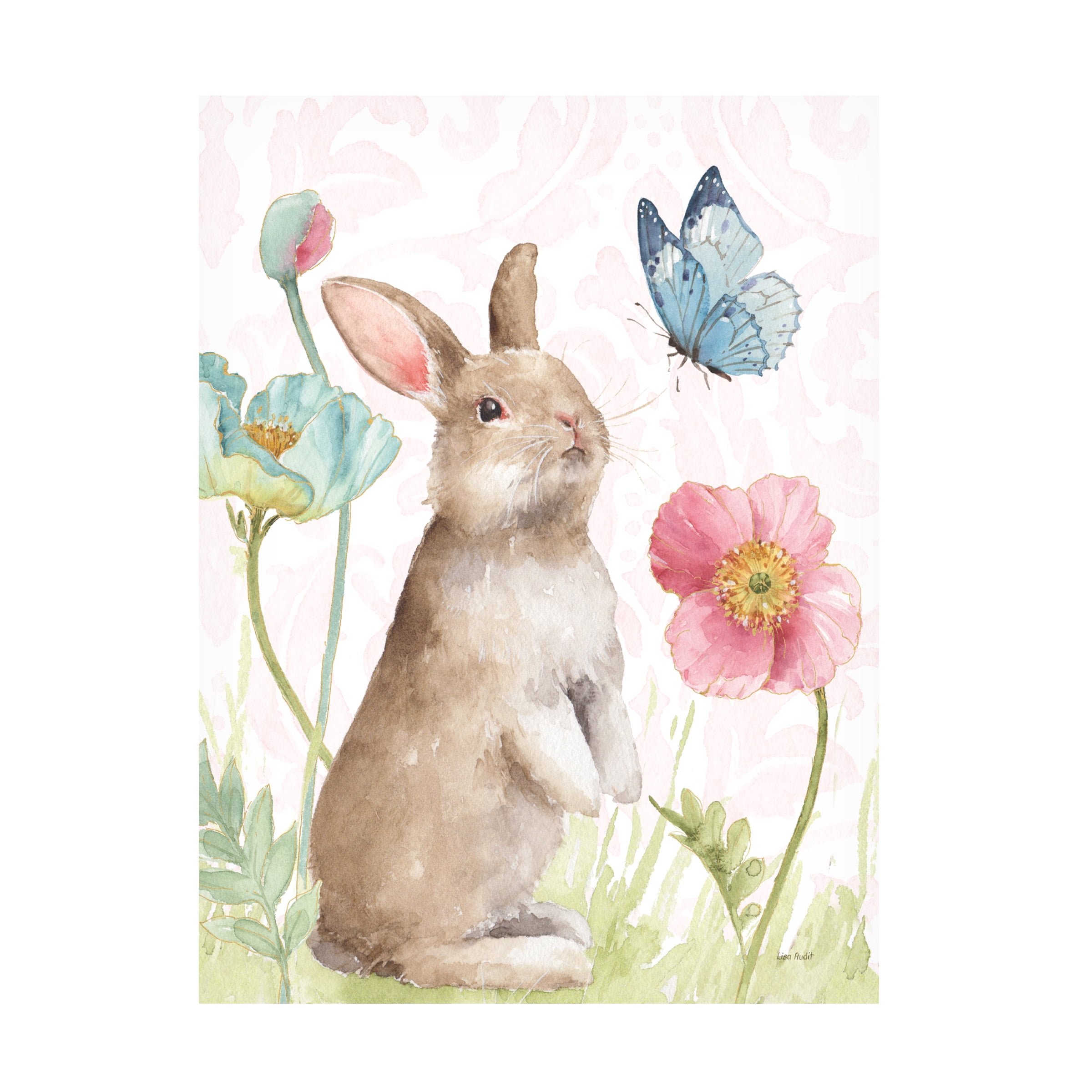 Trademark Fine Art 'Spring Softies Bunnies II Pink' Canvas Art by Lisa Audit