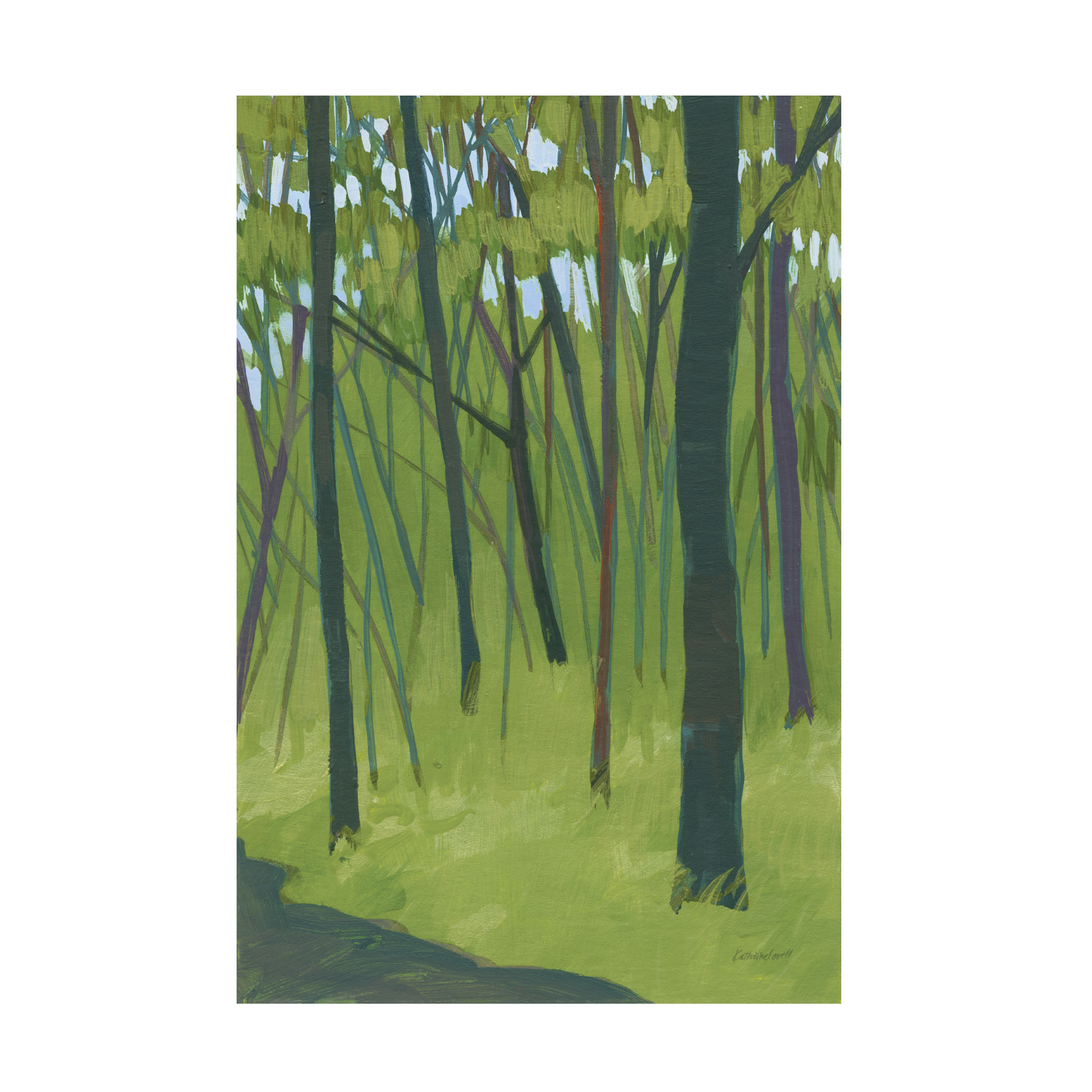 Trademark Fine Art 'Spring Woods Dark Green' Canvas Art by Kathrine Lovell