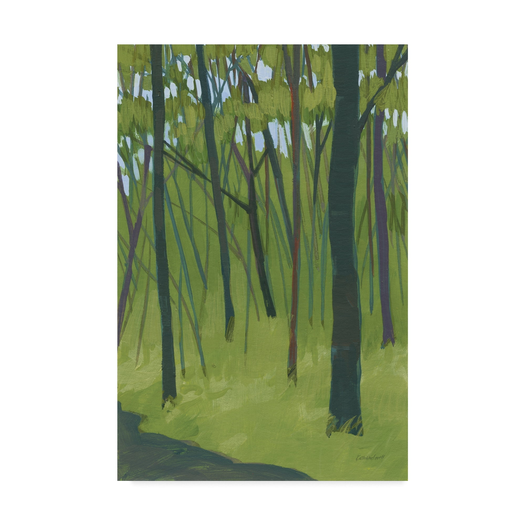 Trademark Fine Art 'Spring Woods Dark Green' Canvas Art by Kathrine Lovell