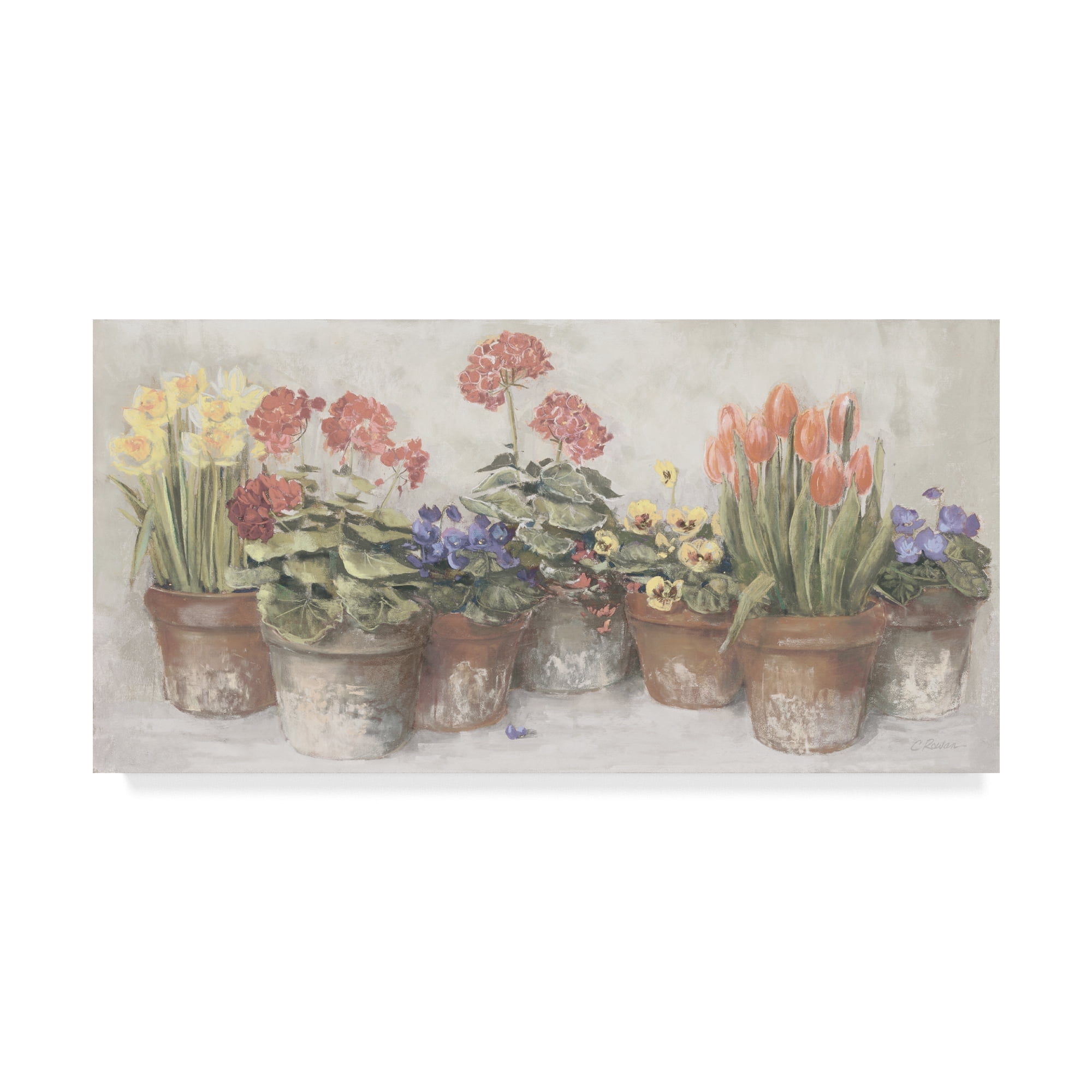 Carol Rowan 'Spring In The Greenhouse Neutral' Canvas Art