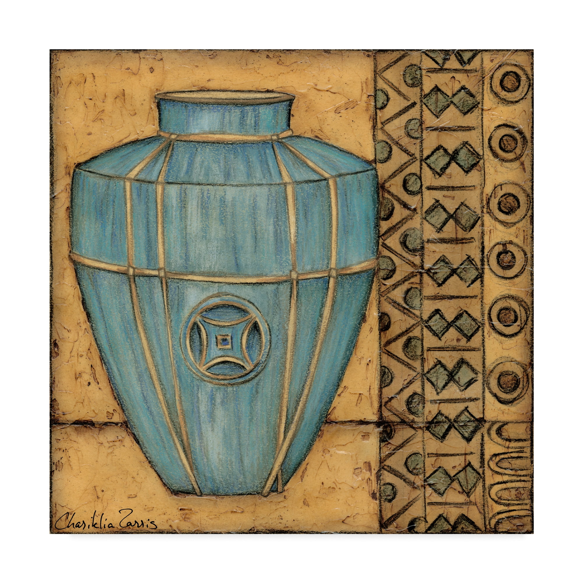 Trademark Fine Art 'Square Cerulean Pottery II' Canvas Art by Chariklia Zarris