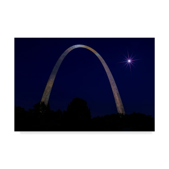 Trademark Fine Art 'St. Louis Arch With Starburst Moon' Canvas Art by Galloimages Online