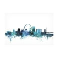 thumbnail image 1 of Michael Tompsett 'St Louis Missouri Blue Teal Skyline' Canvas Art, 1 of 5