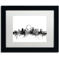 thumbnail image 1 of Trademark Fine Art 'St Louis Missouri Skyline B&W' Canvas Art by Michael Tompsett White Matte, Black Frame, 1 of 4