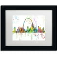 thumbnail image 1 of Trademark Fine Art "St Louis Missouri Skyline Mclr-1" Canvas Art by Marlene Watson, White Matte, Black Frame, 1 of 4