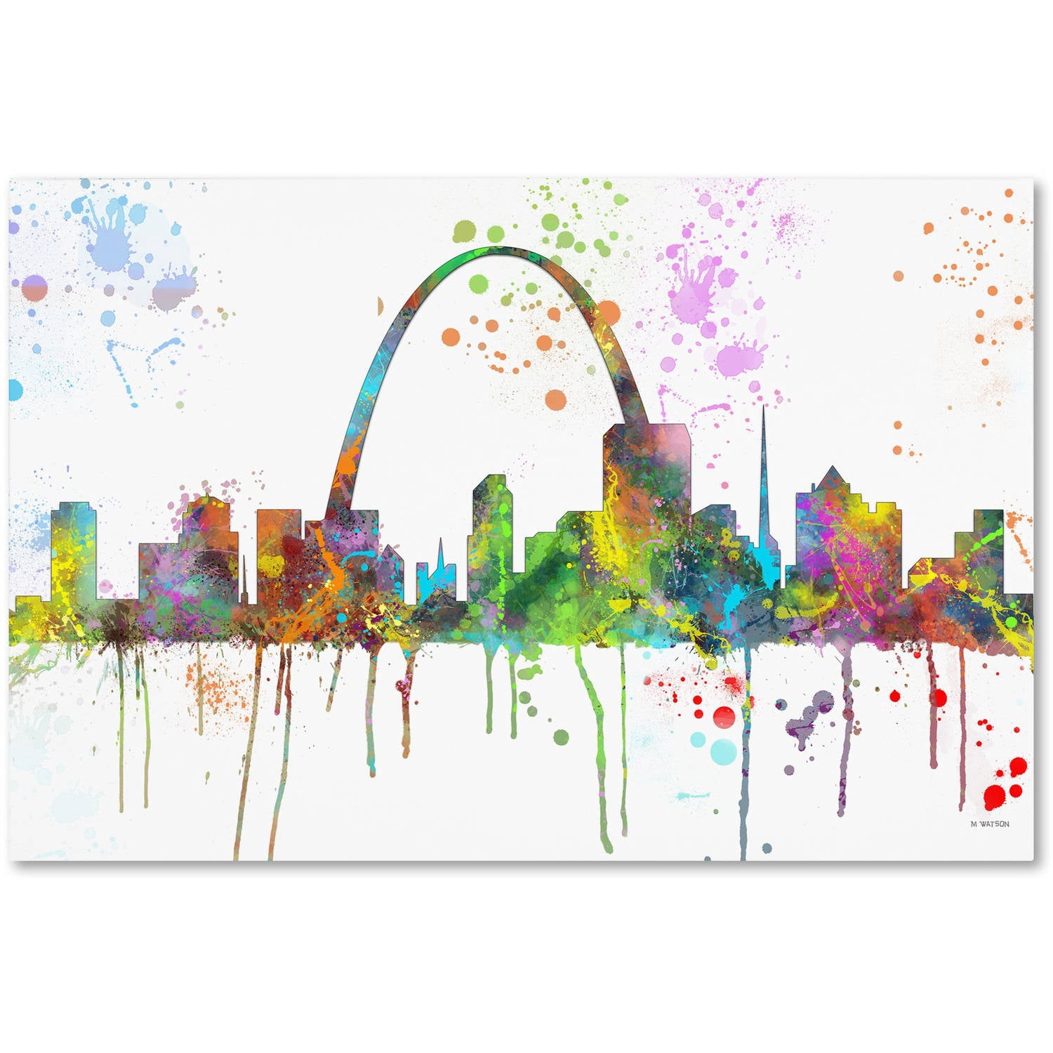 Trademark Fine Art "St Louis Missouri Skyline Mclr-1" Canvas Art by Marlene Watson