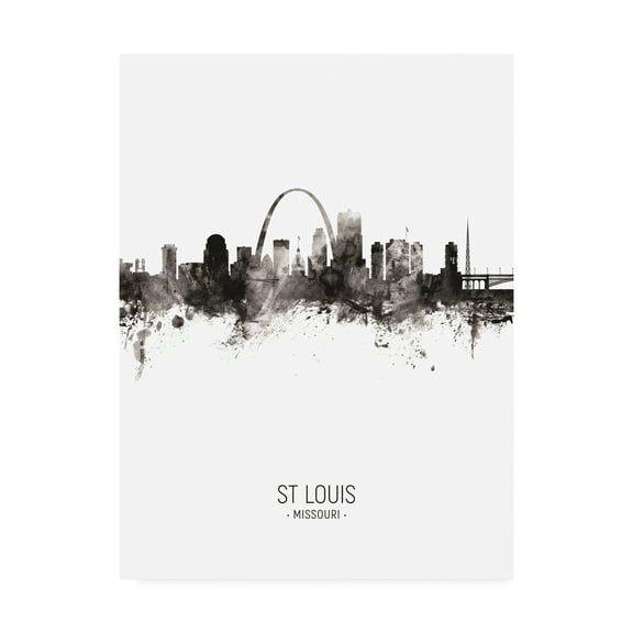Trademark Fine Art 'St Louis Missouri Skyline Portrait II' Canvas Art by Michael Tompsett