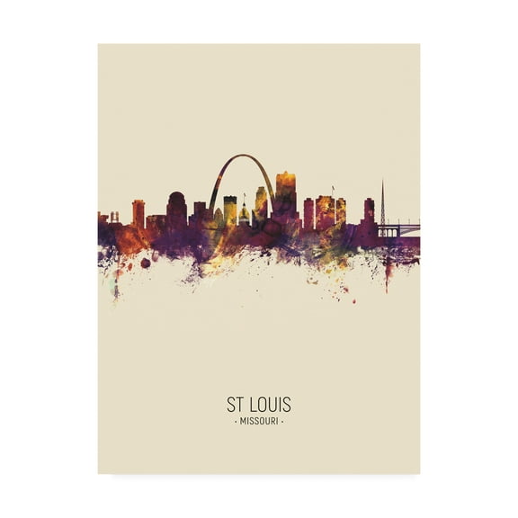 Trademark Fine Art 'St Louis Missouri Skyline Portrait III' Canvas Art by Michael Tompsett