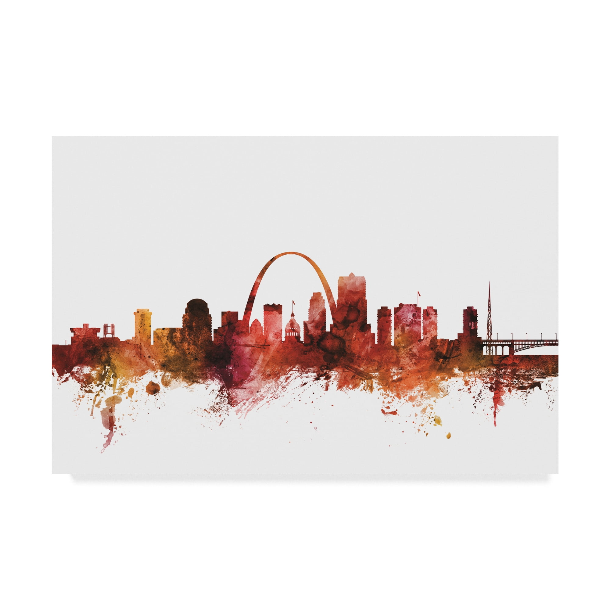 Trademark Fine Art 'St Louis Missouri Skyline Red' Canvas Art by Michael Tompsett