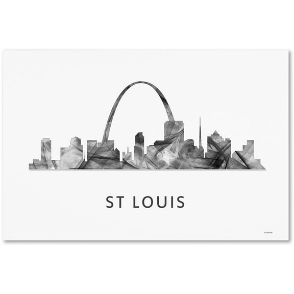 Trademark Fine Art 'St Louis Missouri Skyline WB-BW' Canvas Art by Marlene Watson