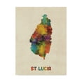 thumbnail image 1 of Trademark Fine Art 'St Lucia Watercolor Map' Canvas Art by Michael Tompsett, 1 of 4