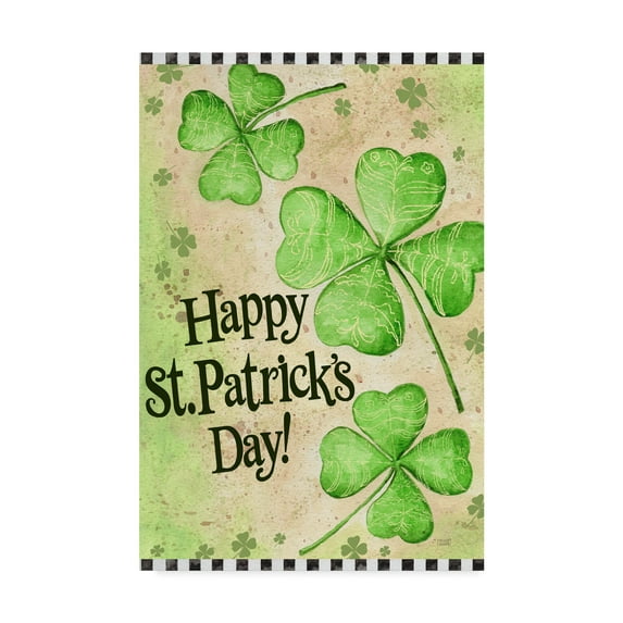 Trademark Fine Art 'St. Patricks Day Clover' Canvas Art by Melinda Hipsher