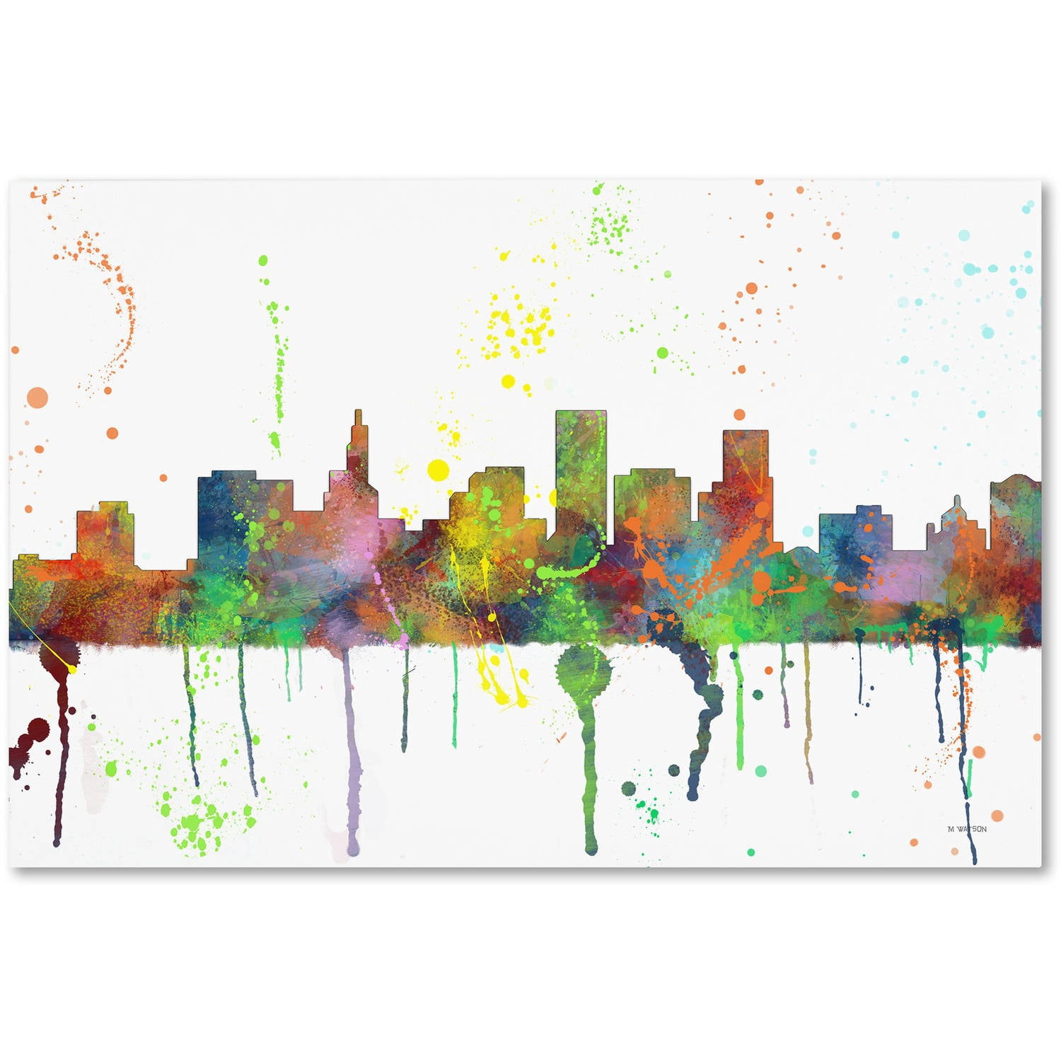 Trademark Fine Art "St Paul Minnesota Skyline Mclr-1" Canvas Art by Marlene Watson