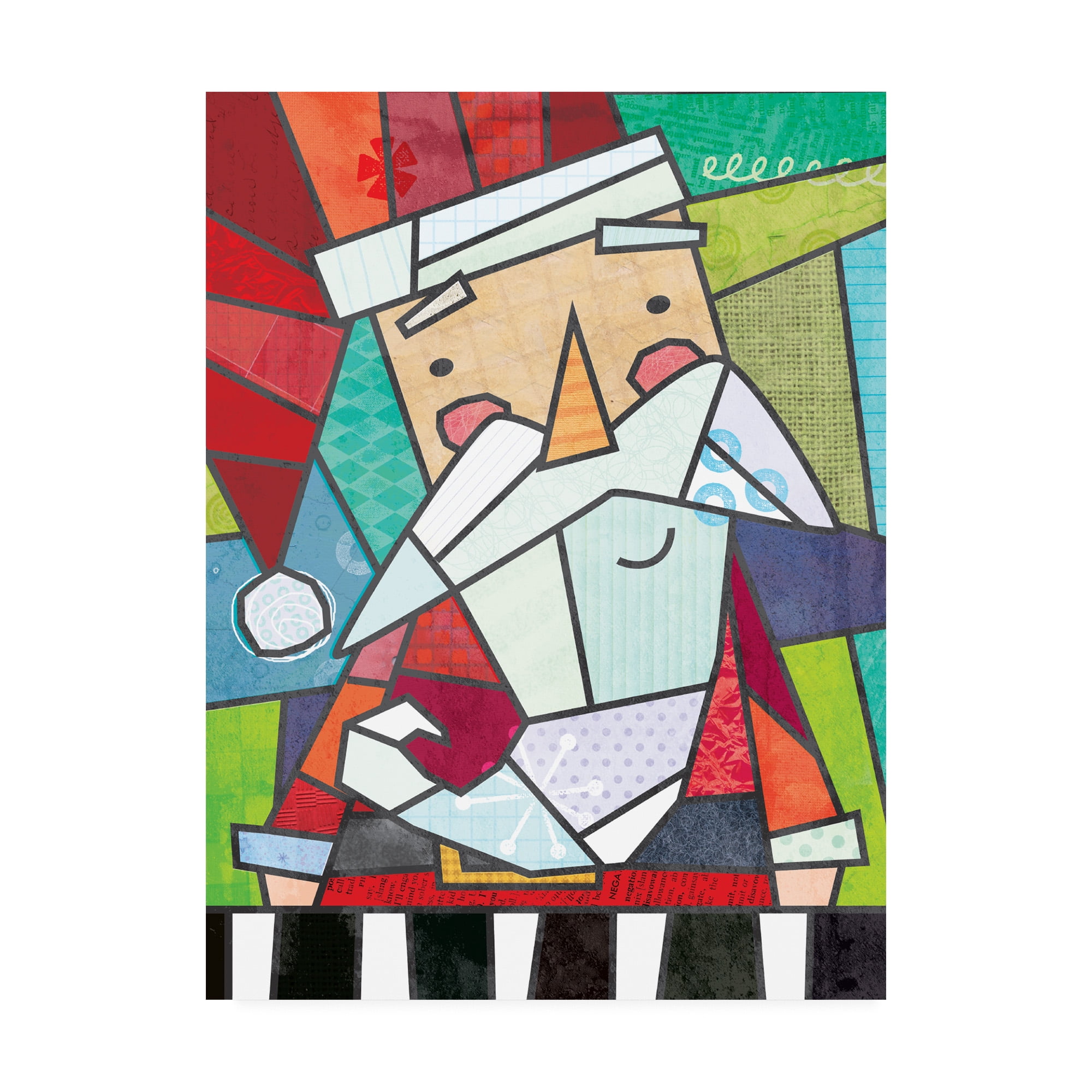 Trademark Fine Art 'Stained Glass Santa' Canvas Art by Holli Conger