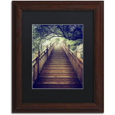 Trademark Fine Art "Staircase" Canvas Art by Philippe Hugonnard, Black Matte, Wood Frame