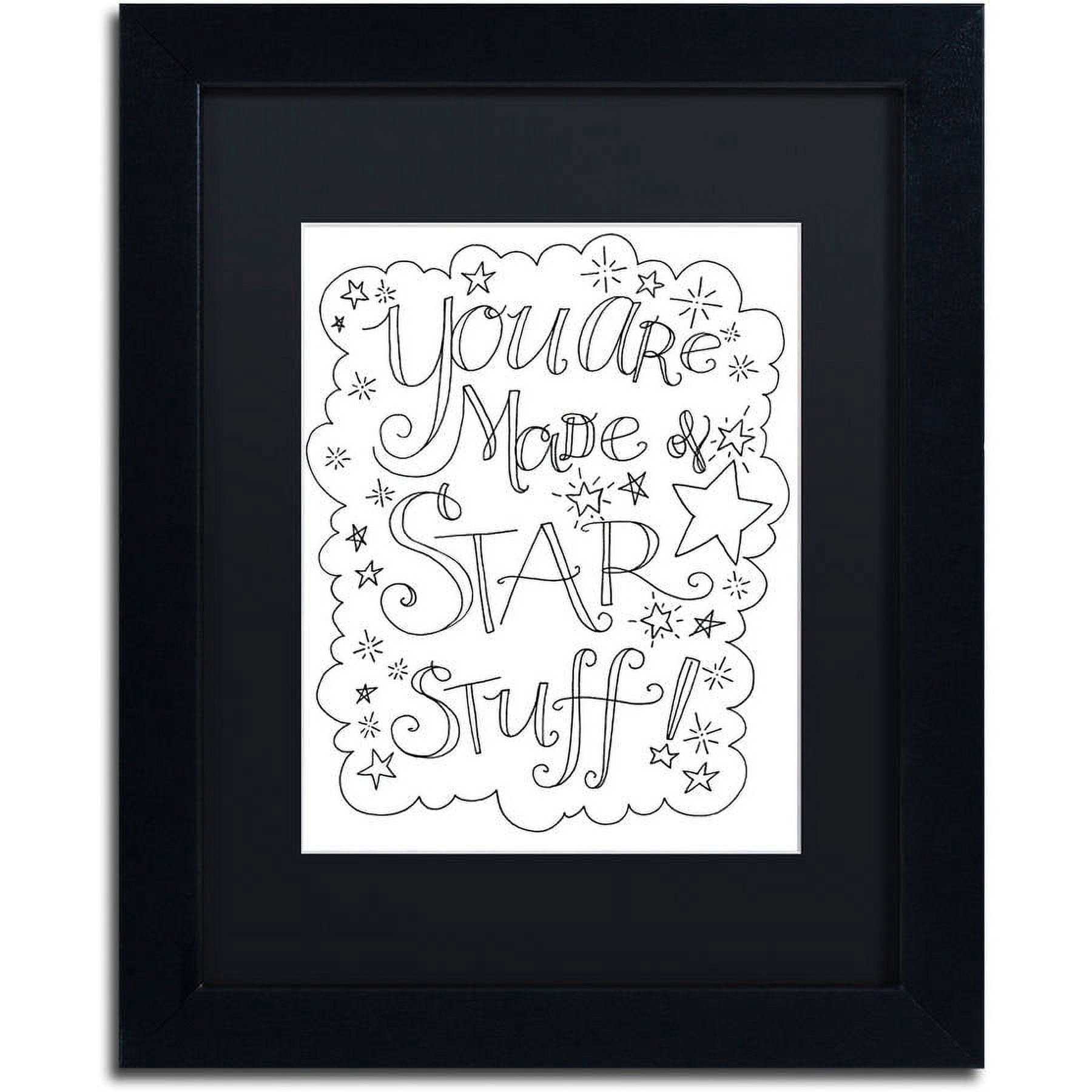 Trademark Fine Art "Star Stuff" Canvas Art by Elizabeth Caldwell, Black Matte, Black Frame