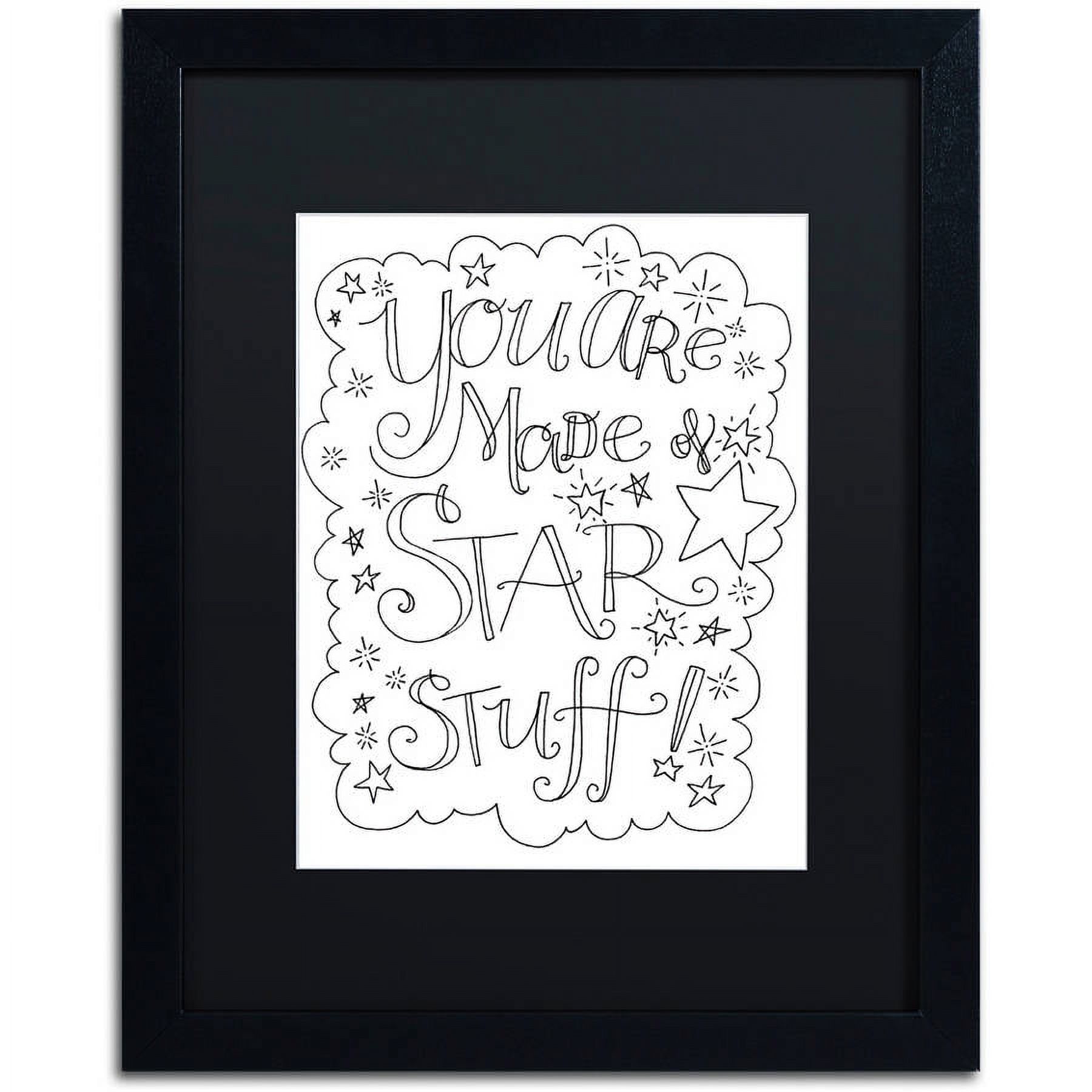Trademark Fine Art "Star Stuff" Canvas Art by Elizabeth Caldwell, Black Matte, Black Frame