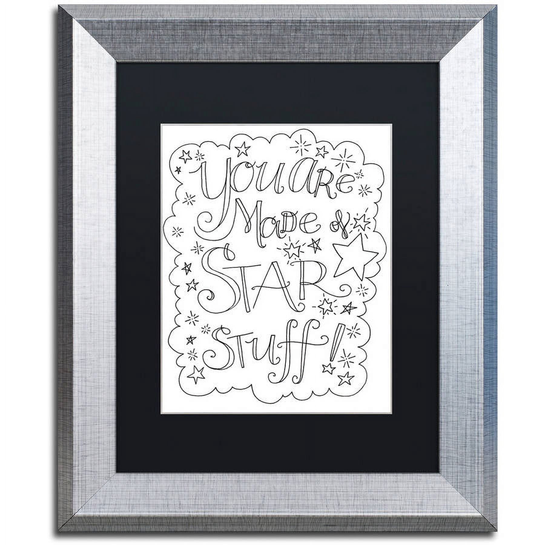 Trademark Fine Art "Star Stuff" Canvas Art by Elizabeth Caldwell, Black Matte, Silver Frame