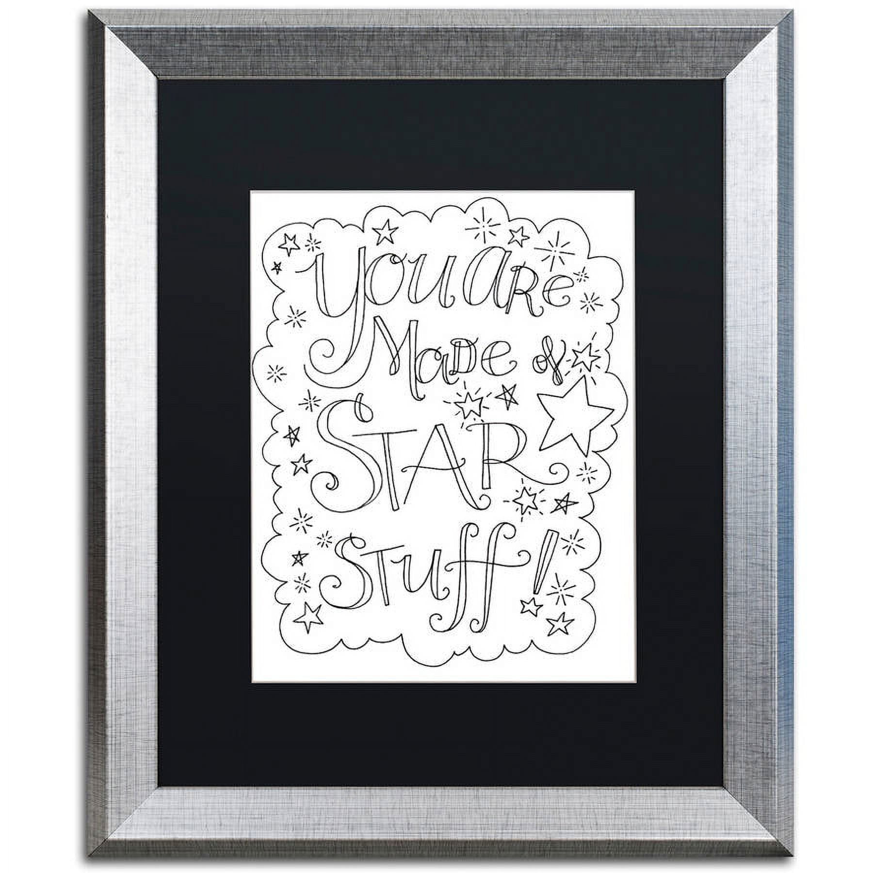 Trademark Fine Art "Star Stuff" Canvas Art by Elizabeth Caldwell, Black Matte, Silver Frame