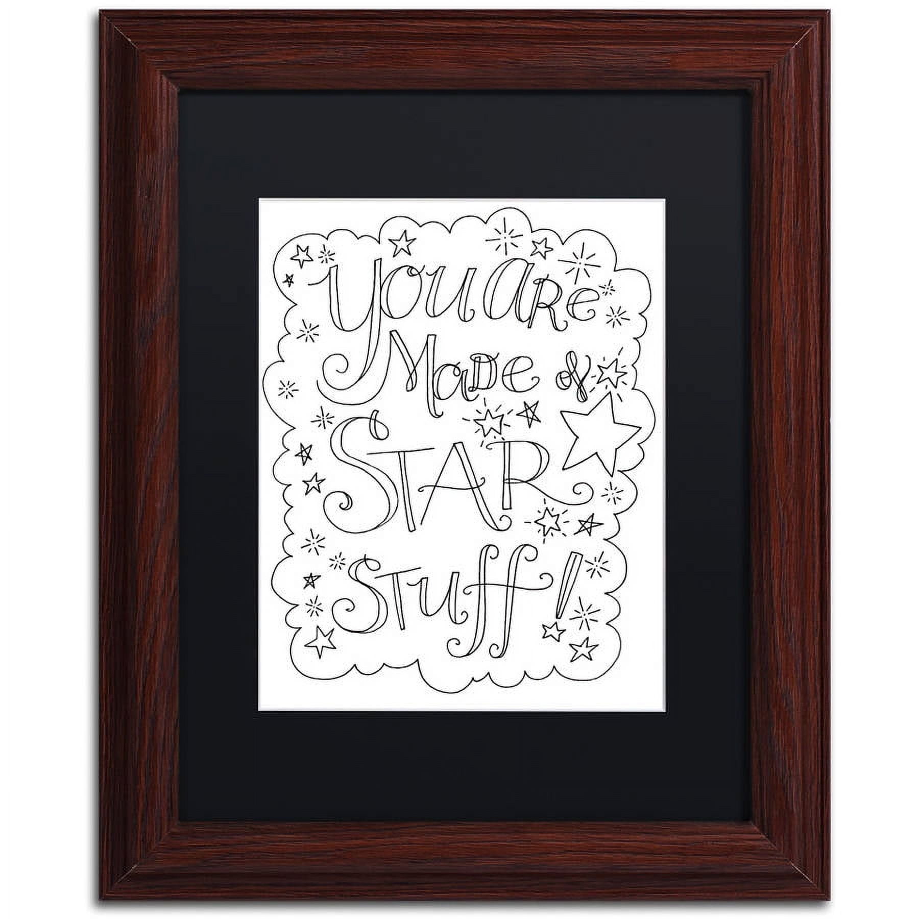 Trademark Fine Art "Star Stuff" Canvas Art by Elizabeth Caldwell, Black Matte, Wood Frame