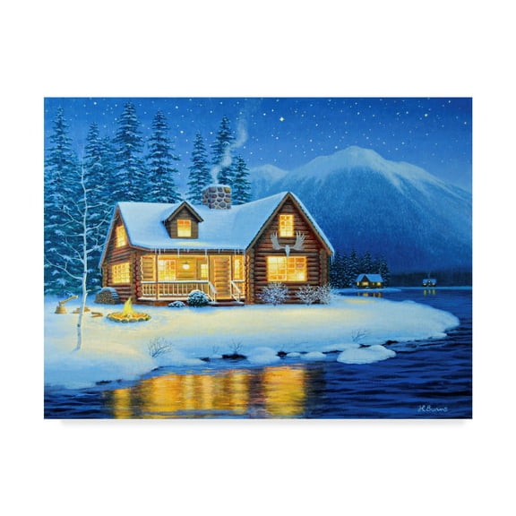 Trademark Fine Art 'Starlight Cabin' Canvas Art by Heather Burns