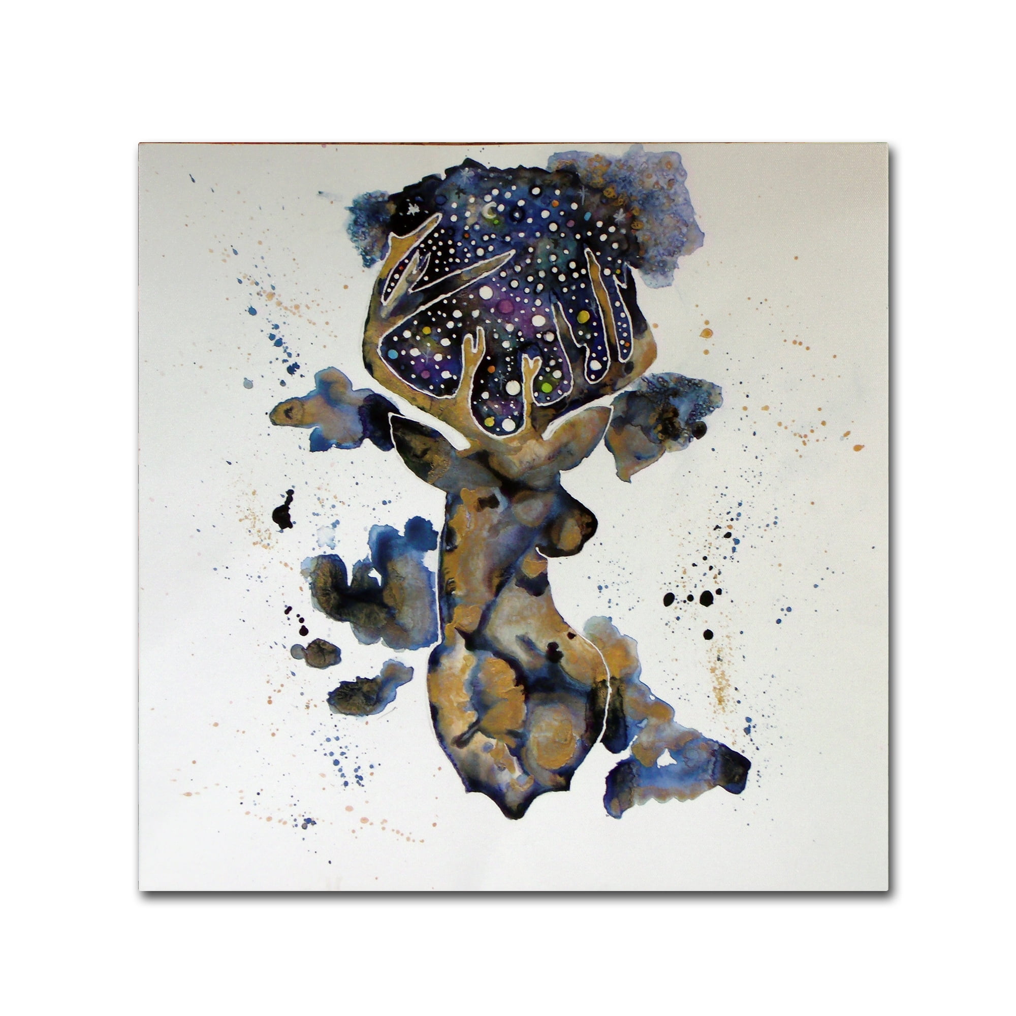 Starry Night Deer Bold Modern Canvas Art
