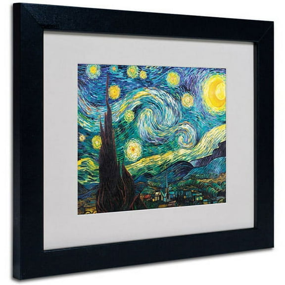 Trademark Fine Art 'Starry Night' Framed Matted Art by Vincent van Gogh