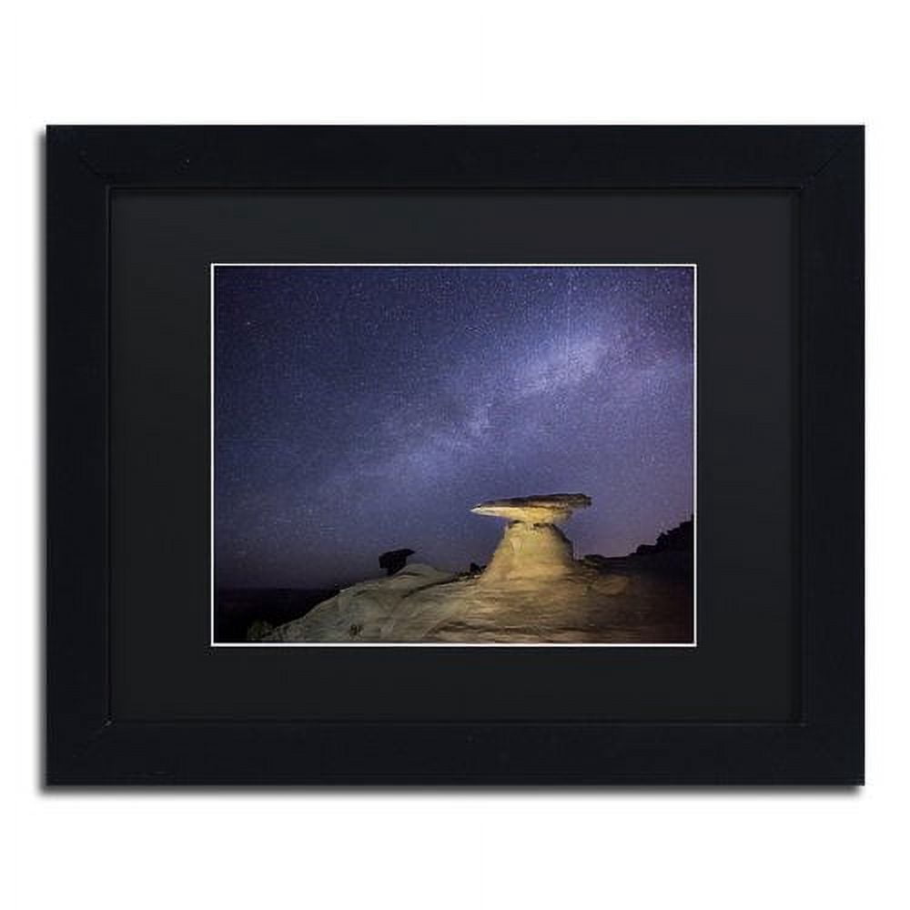 Trademark Fine Art "Starry Night in Arizona III" Canvas Art by Moises Levy Black Matte, Black Frame