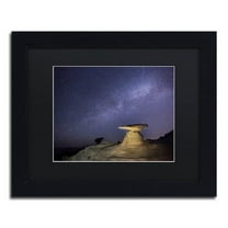 Trademark Fine Art "Starry Night in Arizona III" Canvas Art by Moises Levy Black Matte, Black Frame