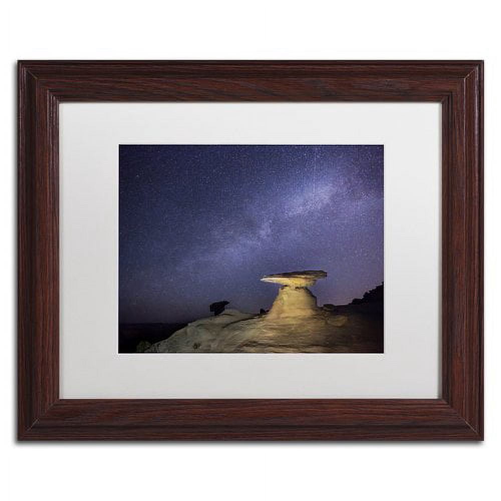 Trademark Fine Art "Starry Night in Arizona III" Canvas Art by Moises Levy White Matte, Wood Frame
