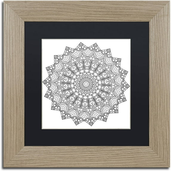 Trademark Fine Art "Stars Mandala" Canvas Art by Kathy G. Ahrens, Black Matte, Birch Frame