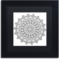 Trademark Fine Art "Stars Mandala" Canvas Art by Kathy G. Ahrens, Black Matte, Black Frame