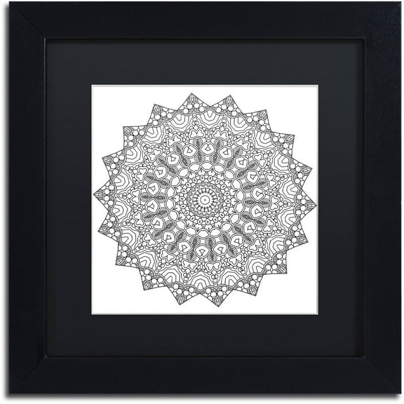 Trademark Fine Art "Stars Mandala" Canvas Art by Kathy G. Ahrens, Black Matte, Black Frame