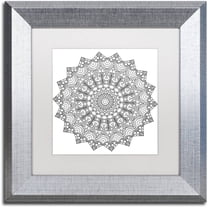 Trademark Fine Art "Stars Mandala" Canvas Art by Kathy G. Ahrens, White Matte, Silver Frame