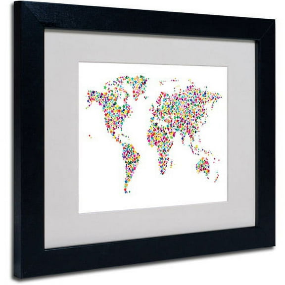 Trademark Fine Art "Stars World Map" Matted Framed Art by Michael Tompsett